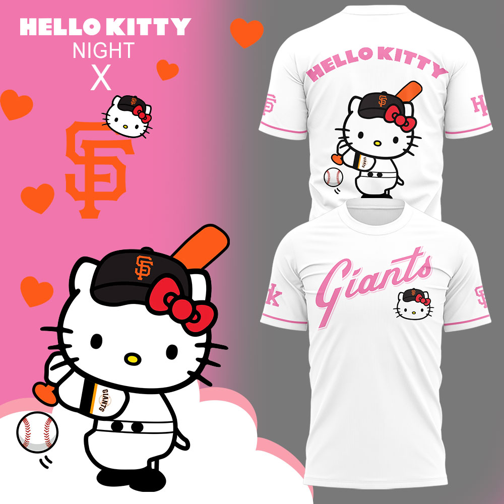 Giants x Hello Kitty Night T-Shirt Baseball Mom Gifts