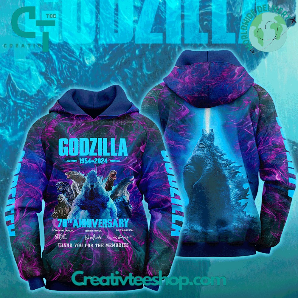 Godzilla 70th Anniversary Thank you for the memories Hoodie
