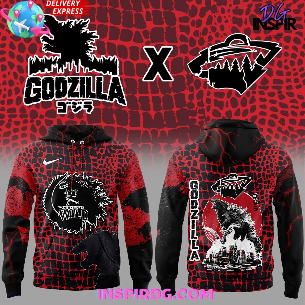 Godzilla x Minnesota Wild Special Edition Hoodie Gift For Sport Music Fans