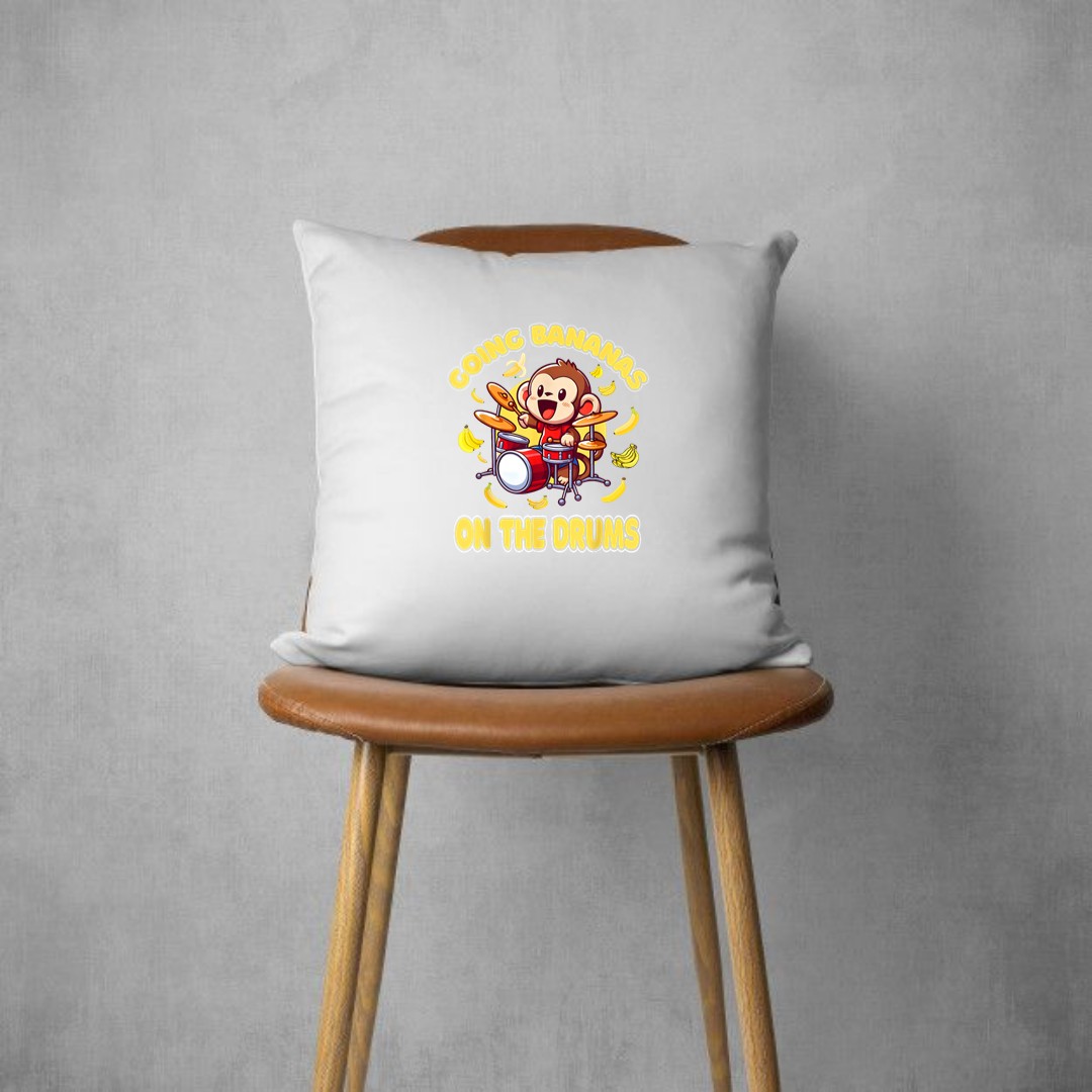 Going Bananas on the Drums Funny Drum Playing Monkey Pillows