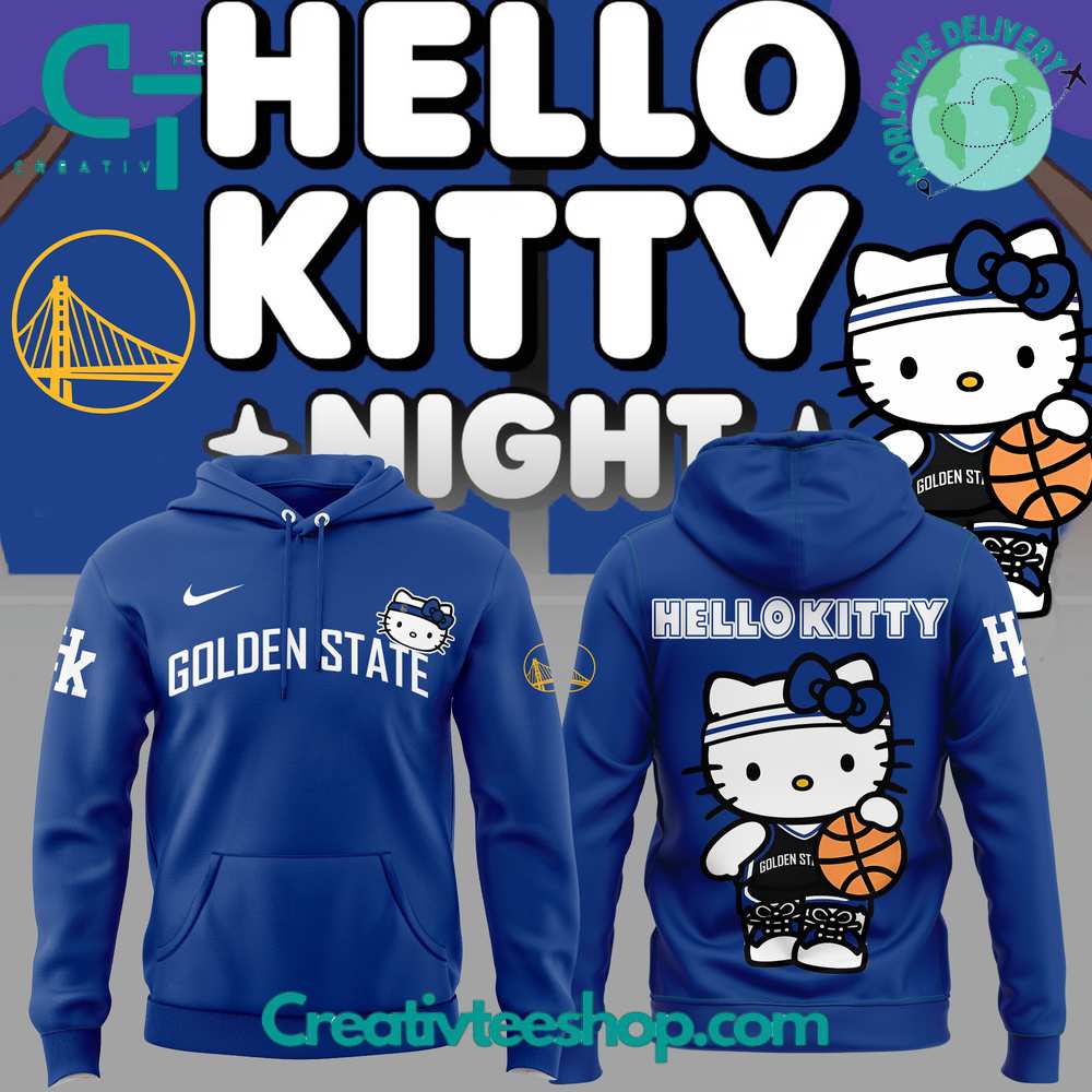 Golden State Warriors x Hello Kitty Blue Hoodie