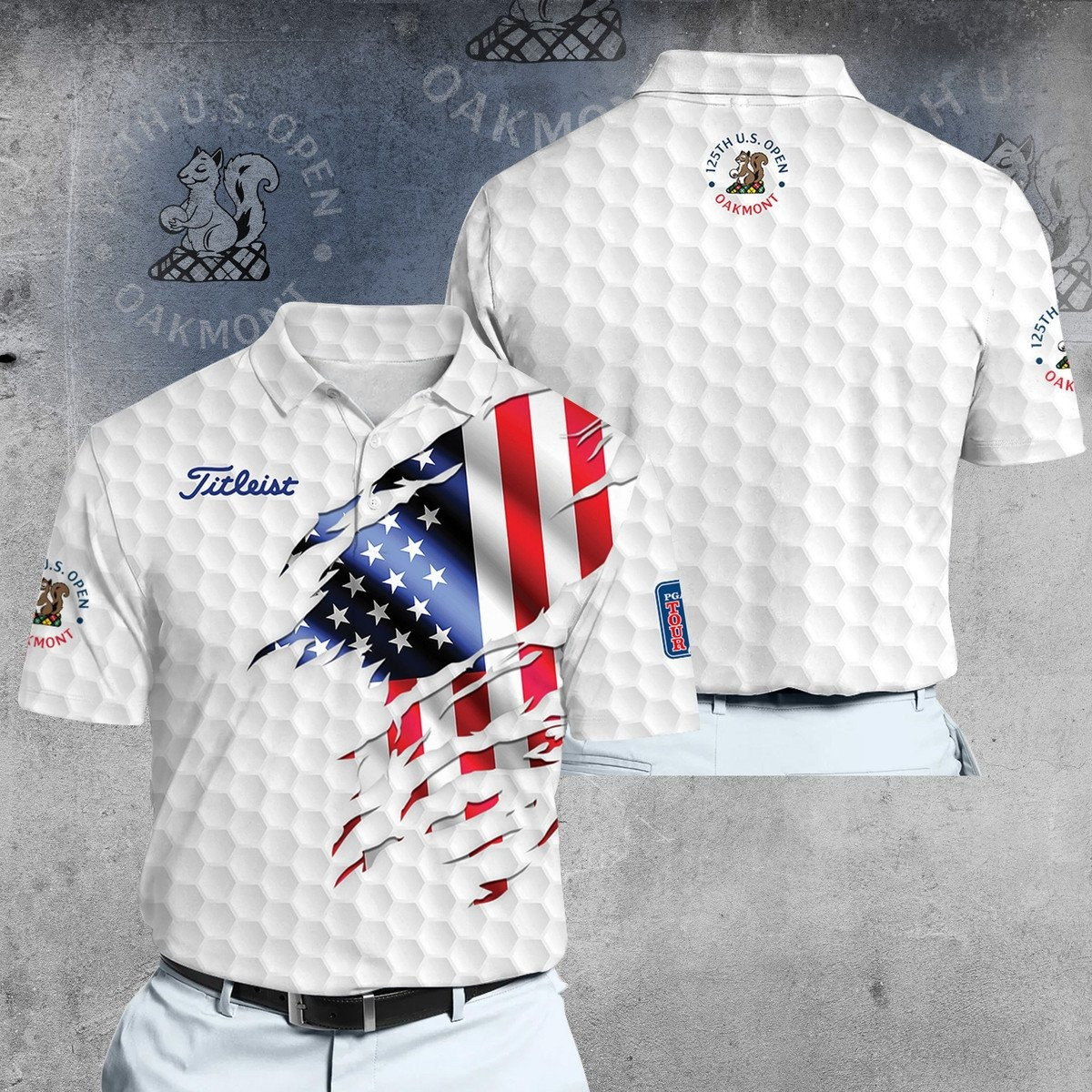 Golf Flag American 125th US Open Polo Shirt Gifts For Male Golfers