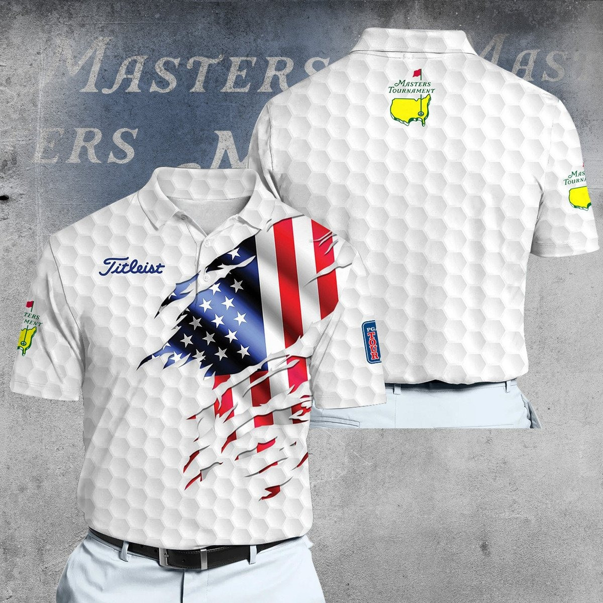 Golf Flag American Master Tour Polo Shirt Gifts For Male Golfers