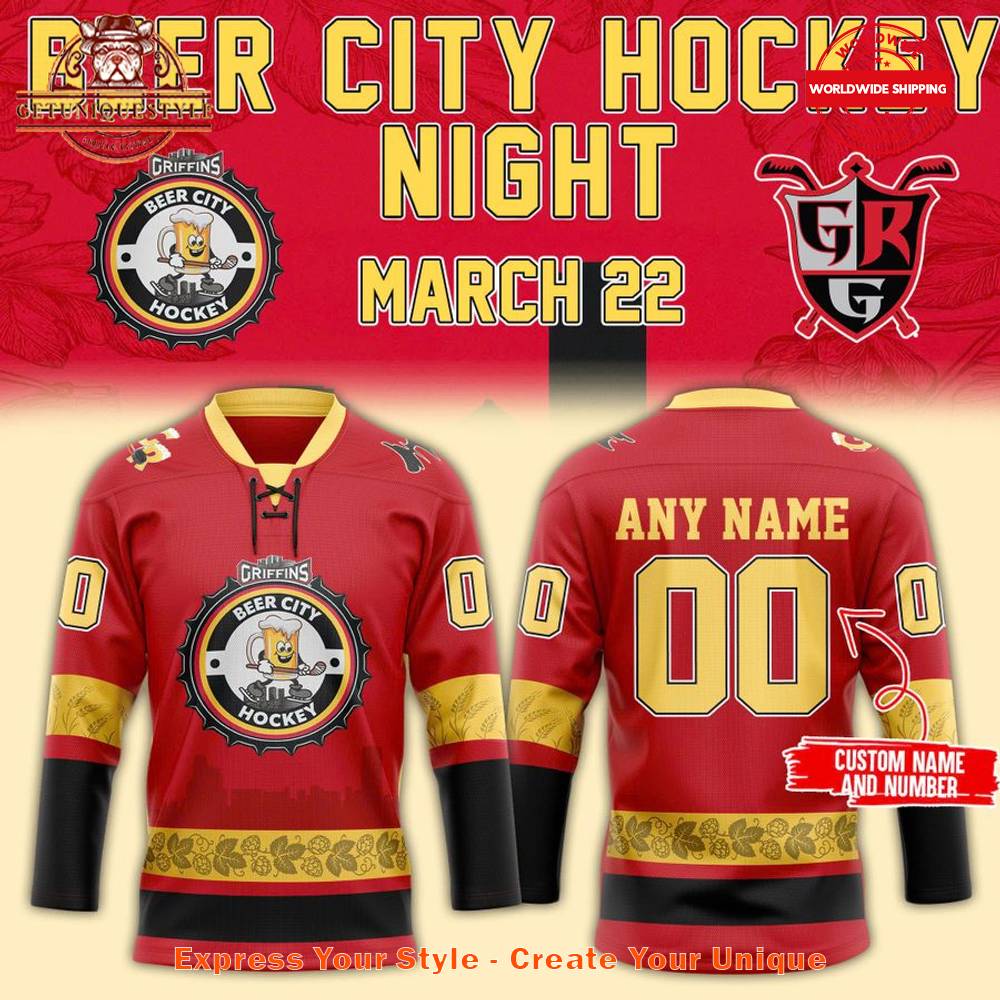 Grand Rapids Griffins Beer City Hockey Night 2025 Jersey