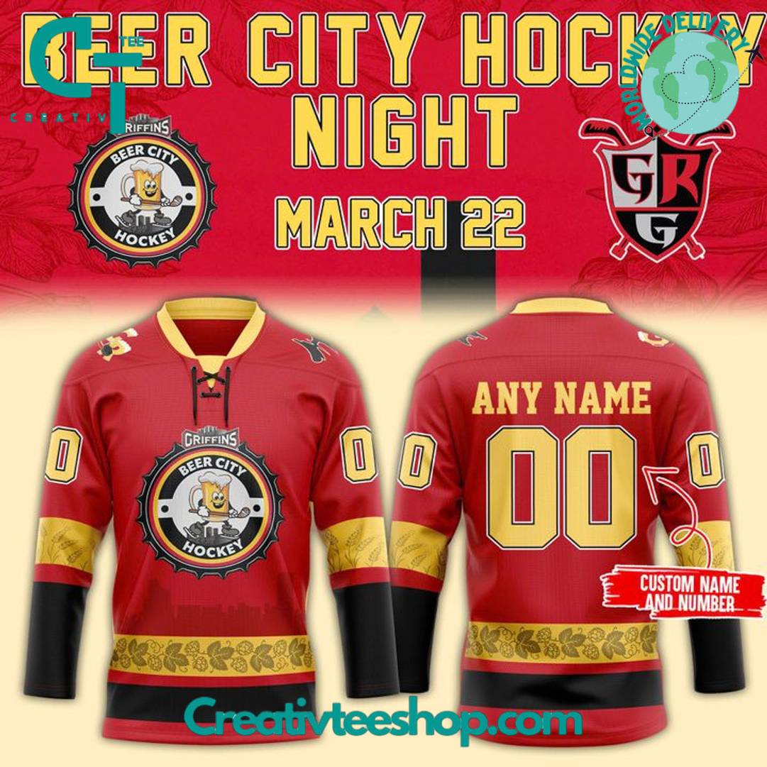 Grand Rapids Griffins x Beer City Hockey Night 2025 Special Hockey Jersey