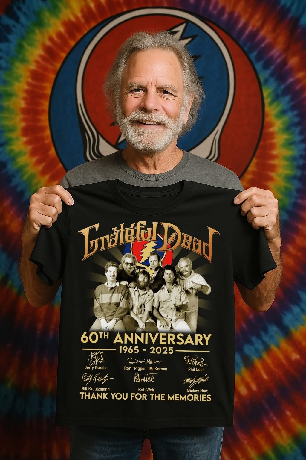 Grateful Dead 60th Anniversary Thank You For The Memories T-Shirt Rock Band Fans Gifts