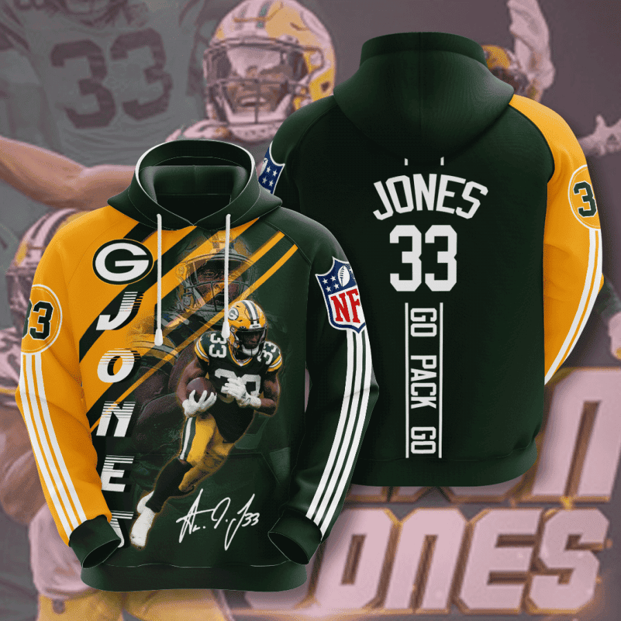 Green Bay Packers Aaron Jones Hoodie Zip Hoodie