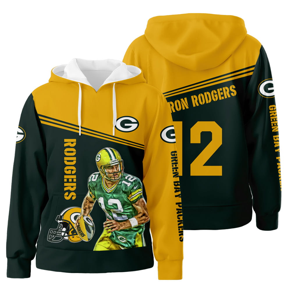 Green Bay Packers Aaron Rodgers For Fan 3D All Over Print Hoodie Zip-Up Hoodie