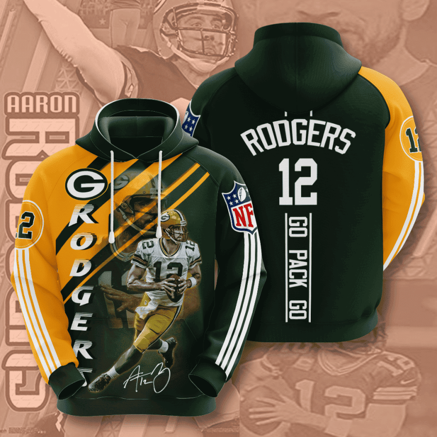 Green Bay Packers Aaron Rodgers Hoodie Zip Hoodie