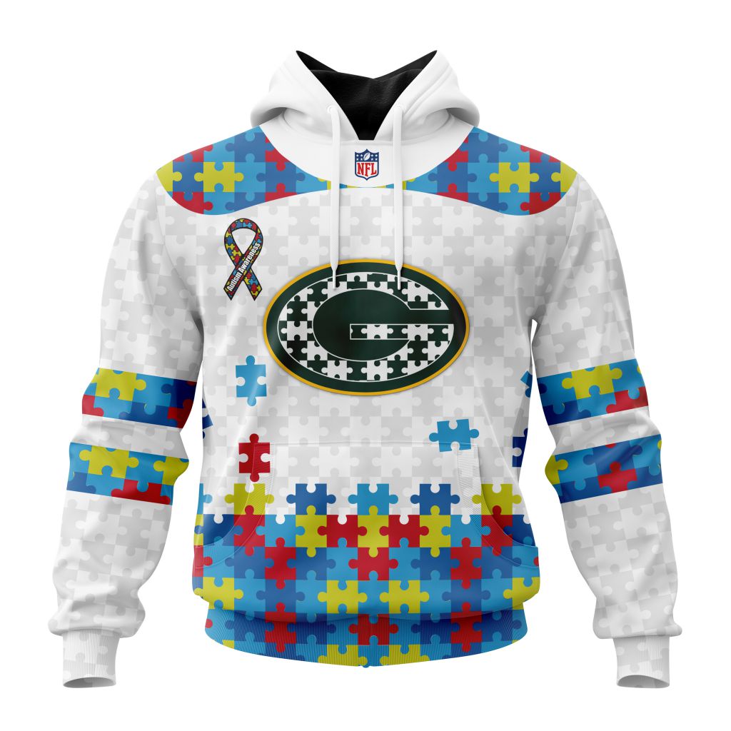 Green Bay Packers Autism NFL Football Team Hoodie