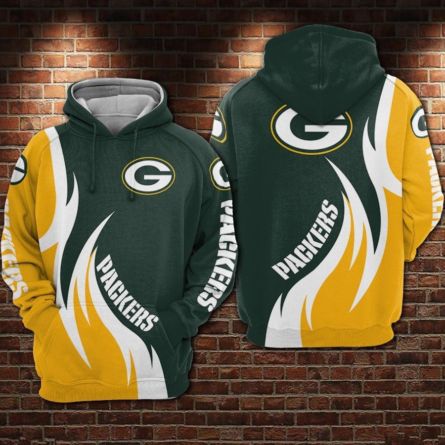 Green Bay Packers Flame NFL Football Team Hoodie