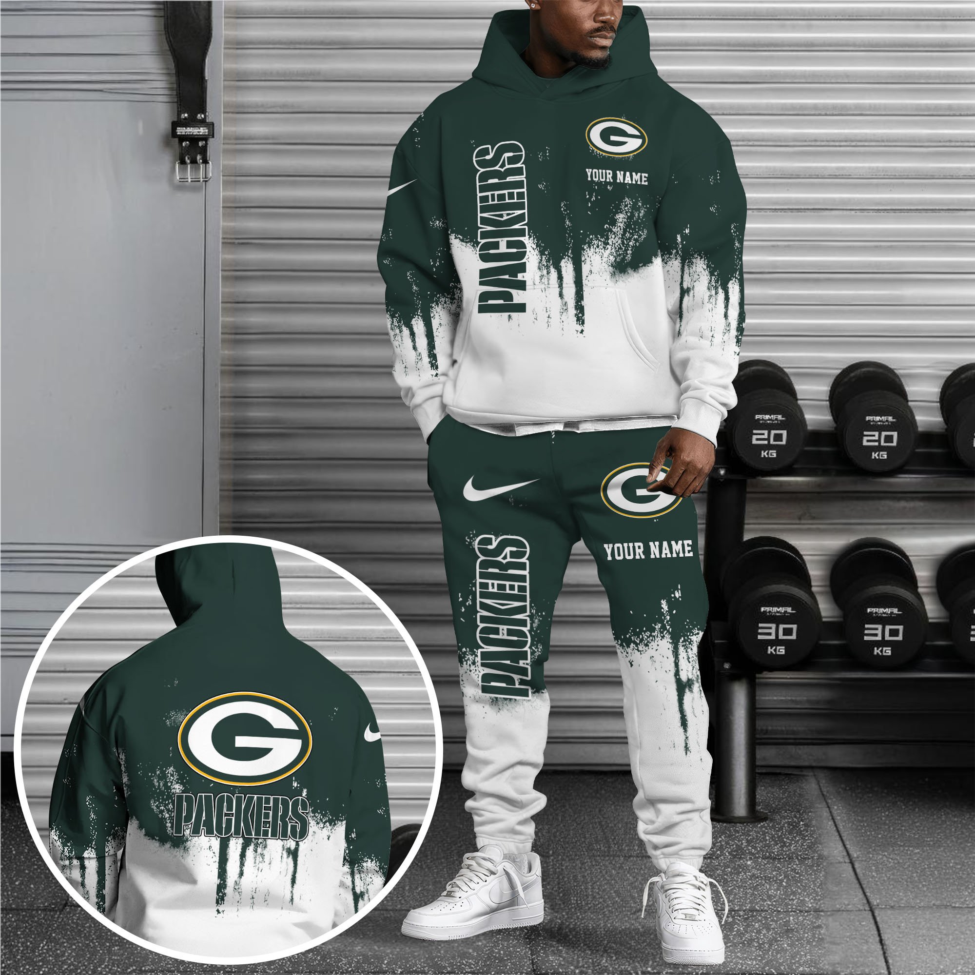 Green Bay Packers Hoodie Sweatpants Set Custom Your name, Sport Hoodie Sweatpants Set, Sport Gifts For Fan Gift For Sport Music Fans