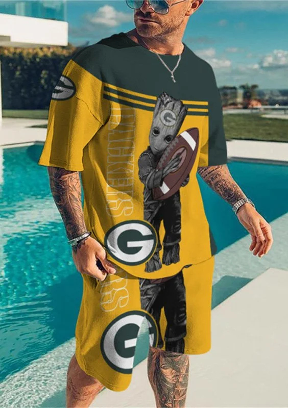 Green Bay Packers Limited Edition Top And Shorts Two-Piece Suits Merch For Fans Gift For Sport Music Fans