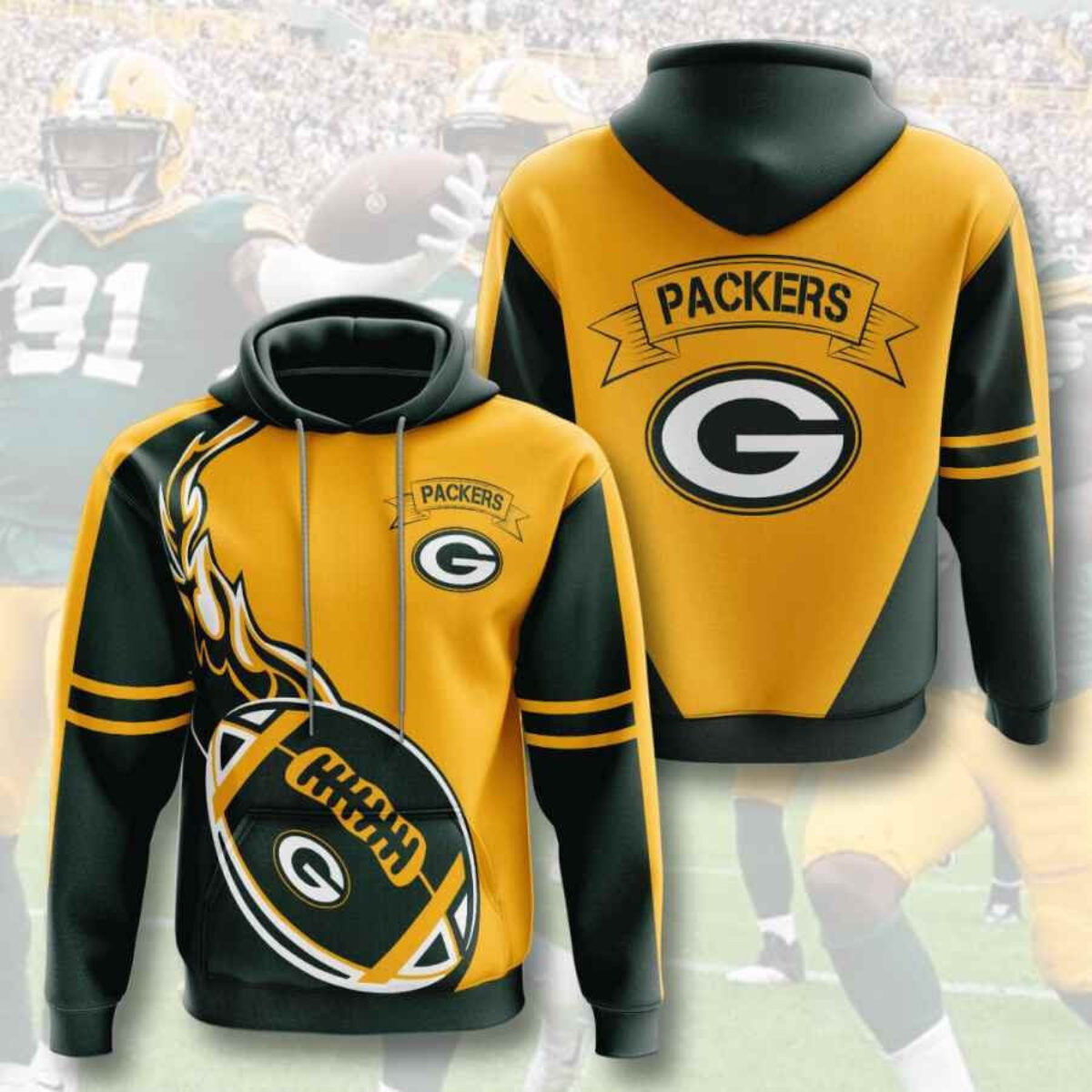 Green Bay Packers  NFL Football Team Hoodie