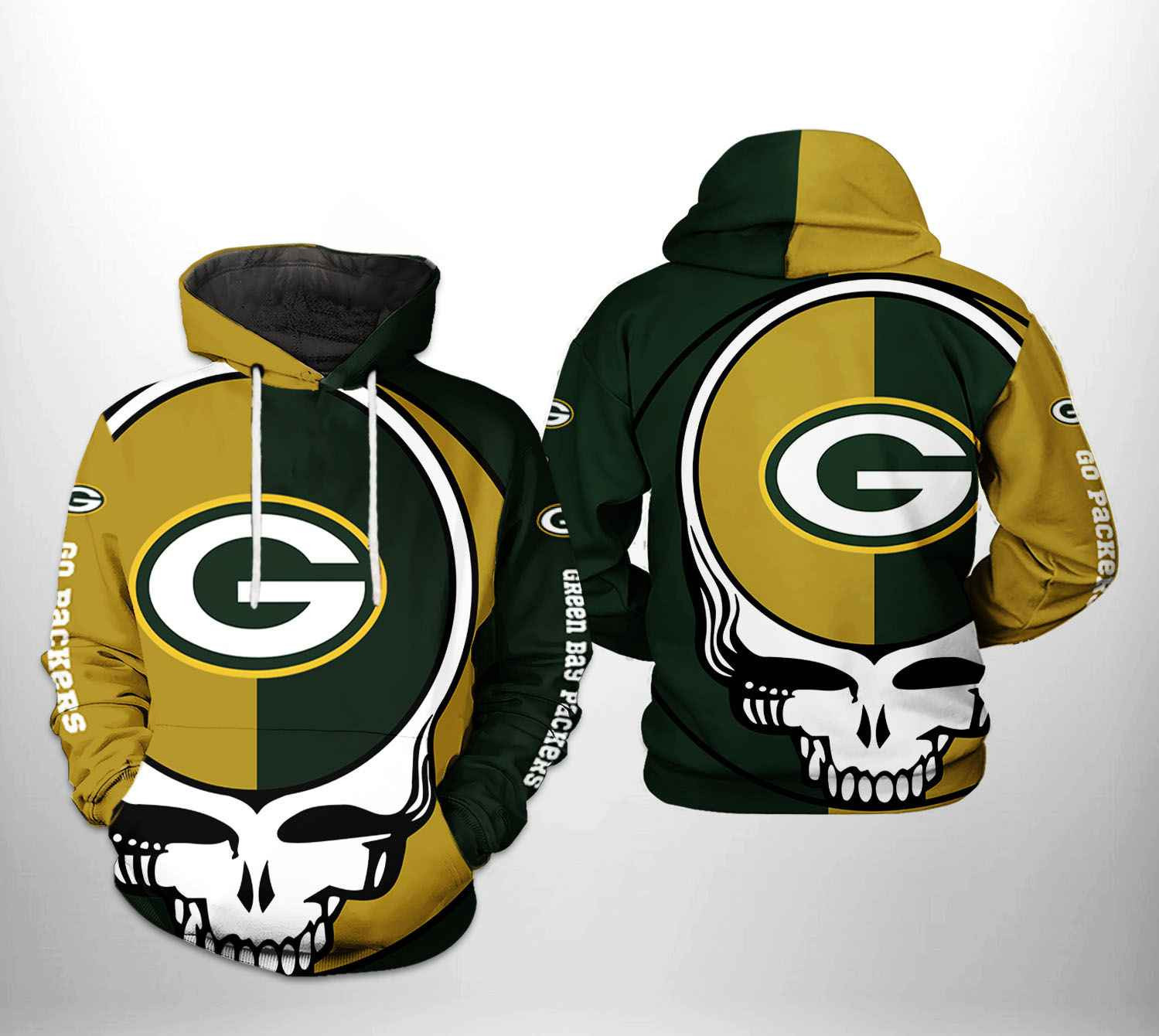 Green Bay Packers NFL Grateful Dead Hoodie Zip Hoodie