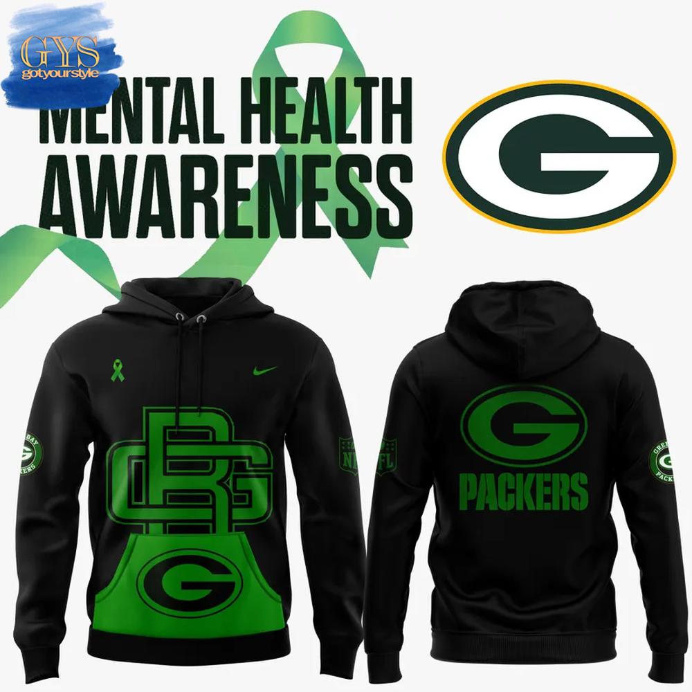 Green Bay Packers NFL Mental Health Awareness Month 2025 Hoodie Premium Merchandises