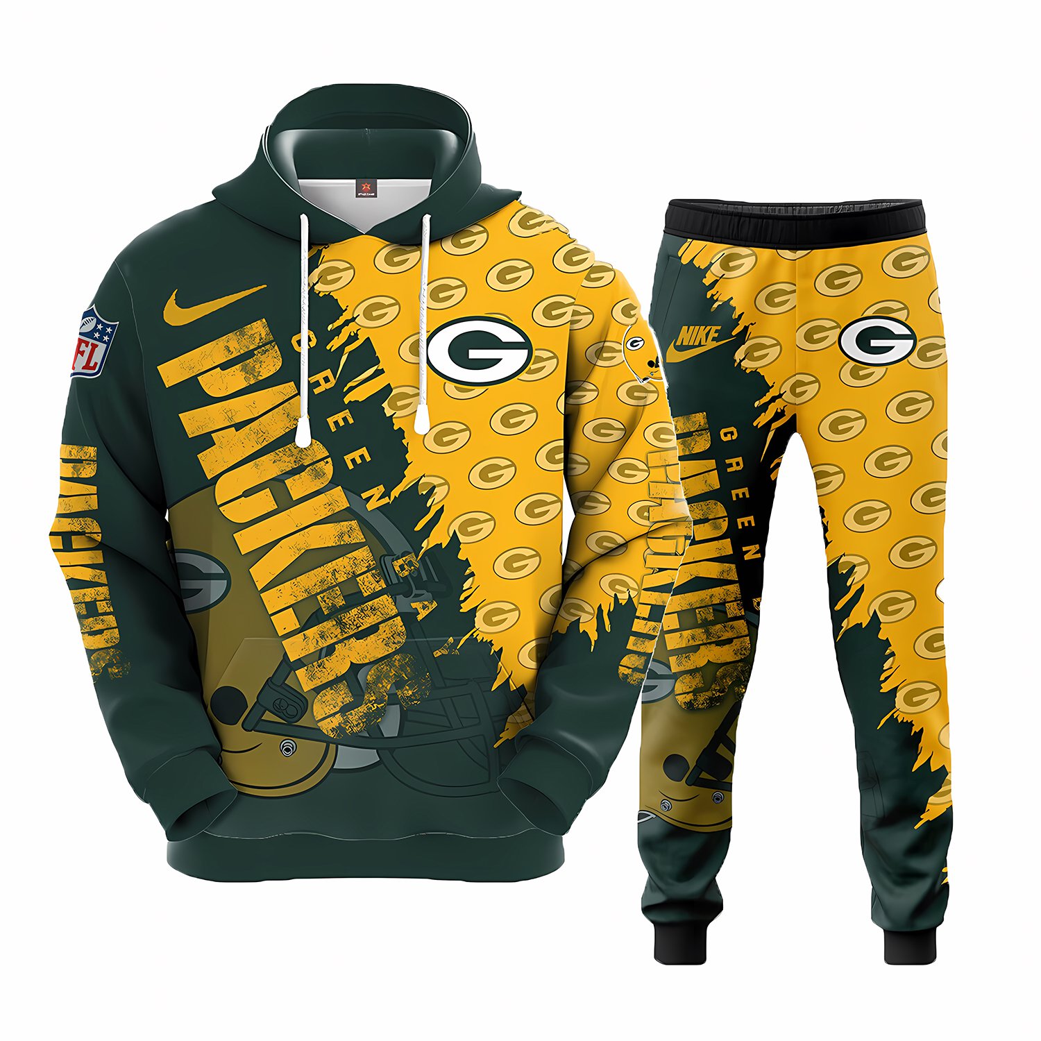 Green Bay Packers NFL Team Sport Hoodie Tracksuit, NFL hoodie, NFL Joggers Gift For Sport Music Fans