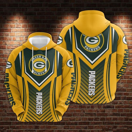 Green Bay Packers Yellow NFL Football Team Hoodie