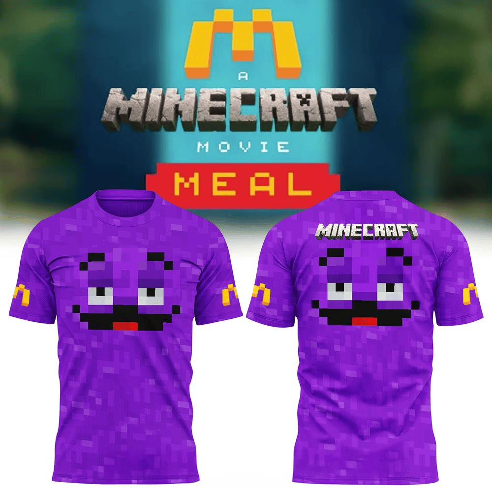 Grimace Minecraft x McDonald's T-Shirt Grimace Minecraft Merch Dad Fathers Day Gifts