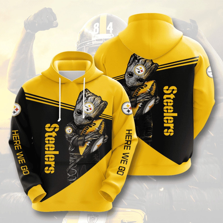 Groot Hold Pittsburgh Steelers Hoodie  Zip Hoodie