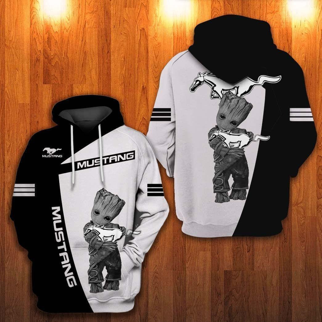 Groot With Mustang Mustang Logo All Over Print Hoodie 504