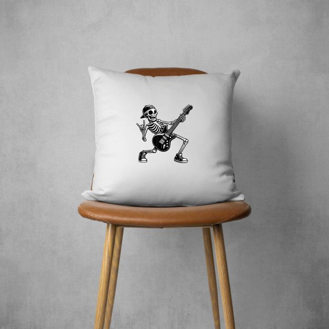 Guitarist Rock Music Skeleton Guitar Player Pillows