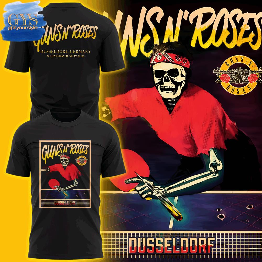 Guns N' Roses World Tour to Dusseldorf 2025 T-Shirt Premium Merchandises