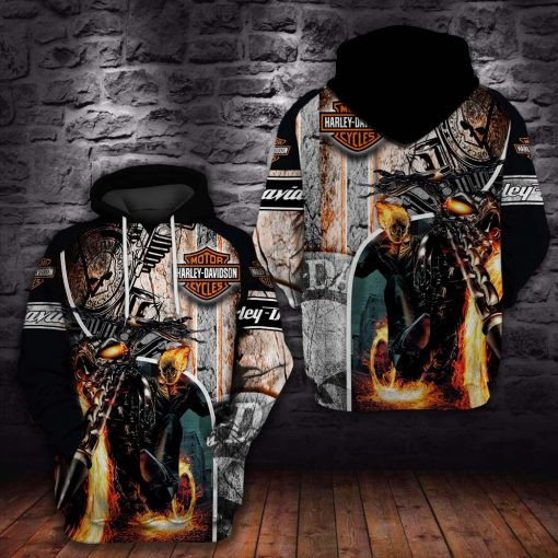 Harley Davidson Motocycle Hoodie  Zip Hoodie Version 2043