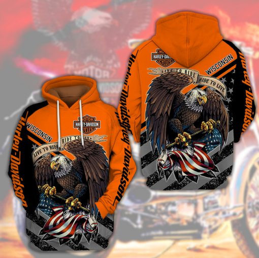 Harley Davidson Motocycle Hoodie  Zip Hoodie Version 2286