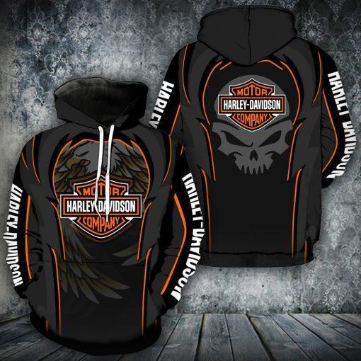 Harley Davidson Zip Hoodie Motorcycle Fan Apparel Style 2358