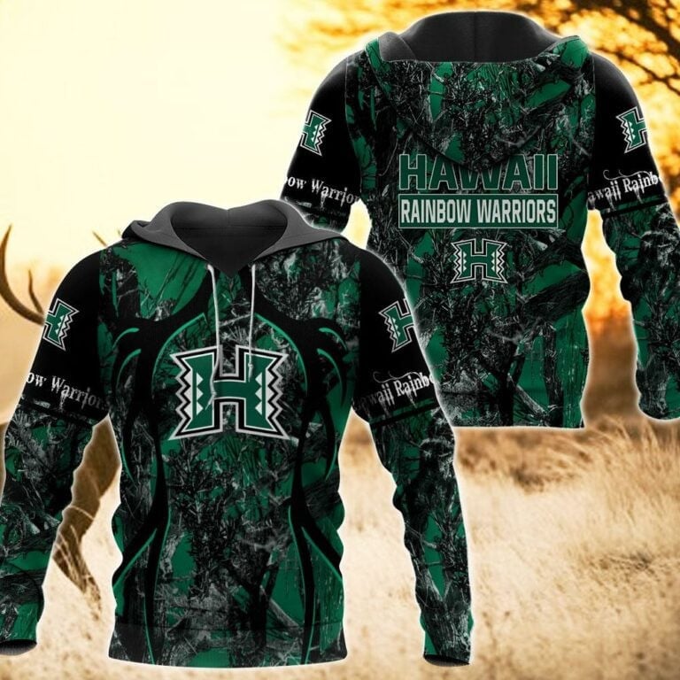 Hawaii Rainbow Warriors Camo Hunting 3D printed Sweatshirt Hoodie Zipped Hoodie