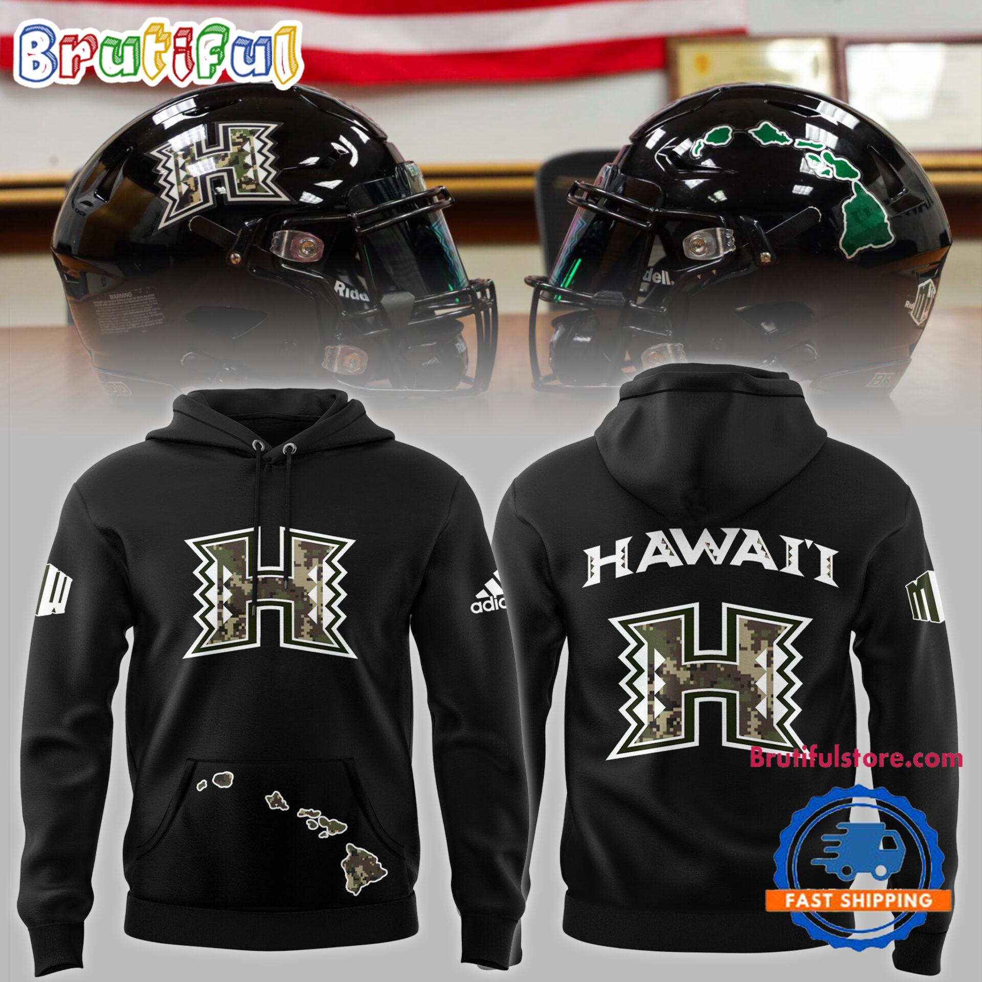 Hawaii Rainbow Warriors NCAA 2024 Logo Camo Hoodie Gift For Sport Music Fans
