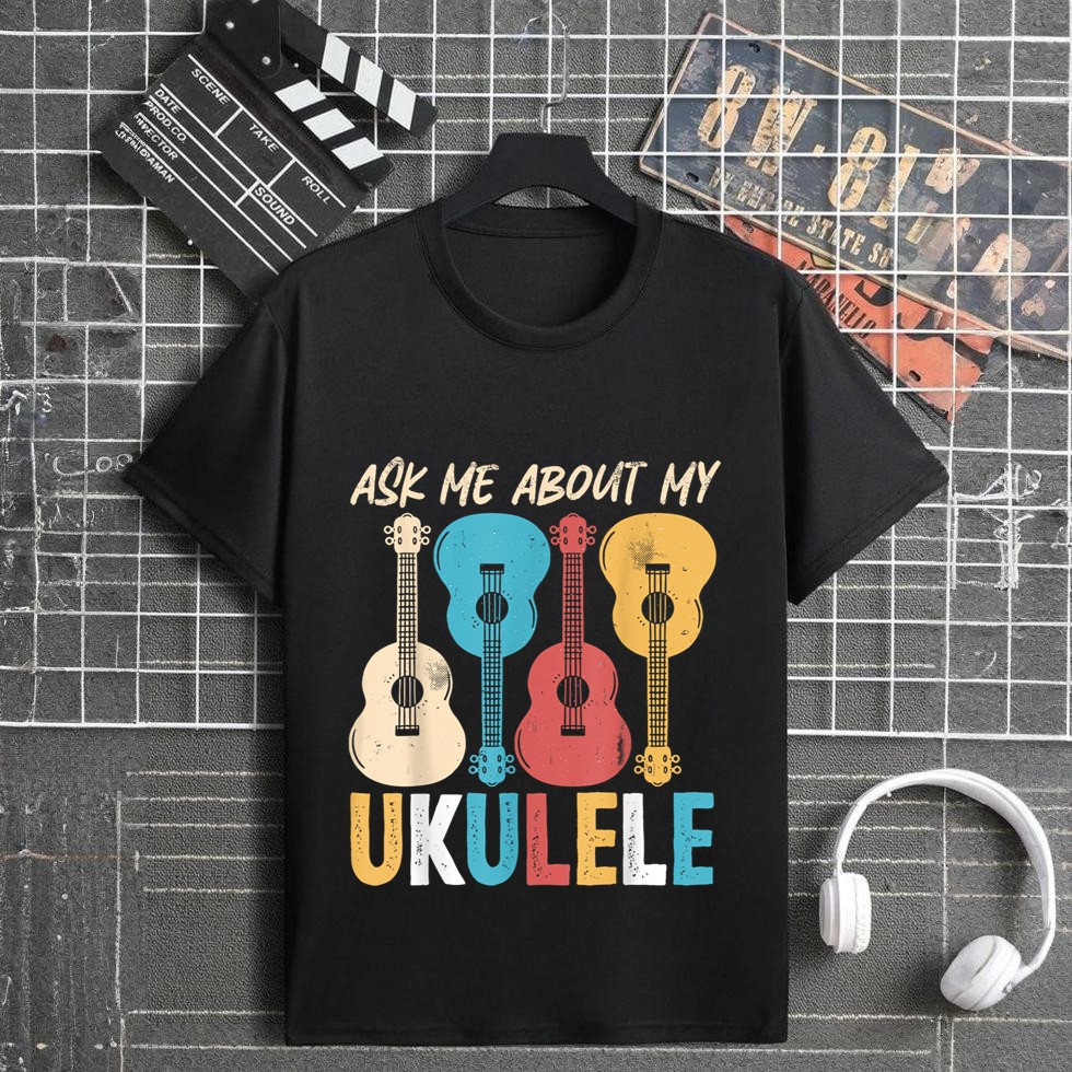 Hawaiian Ukulele Uke Ask Me About My Ukulele T-Shirt