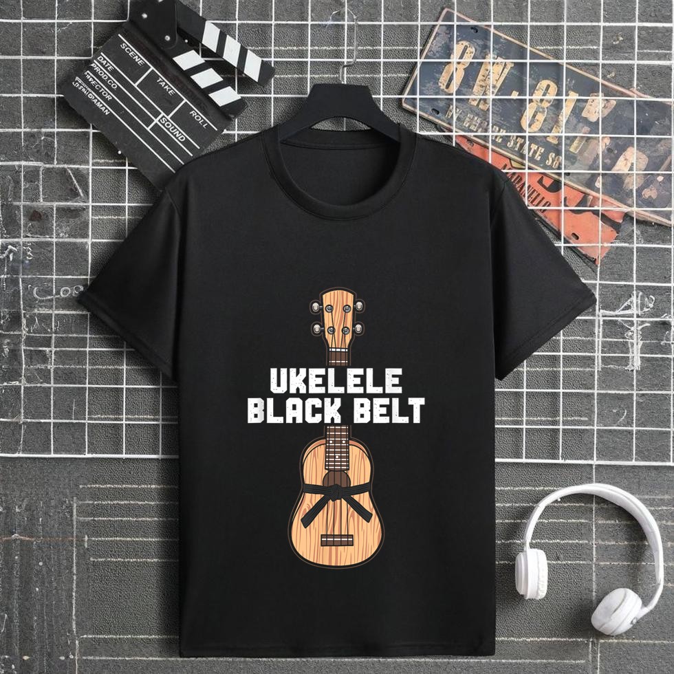 Hawaiian Ukulele Uke Ukulele Black Belt T-Shirt