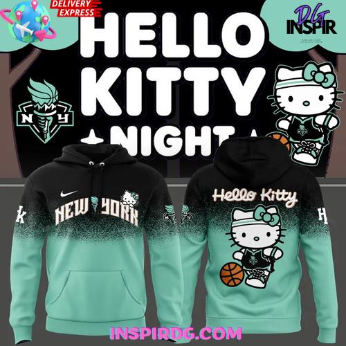 Hello Kitty x New York Liberty Night Edition Hoodie Gift For Sport Music Fans