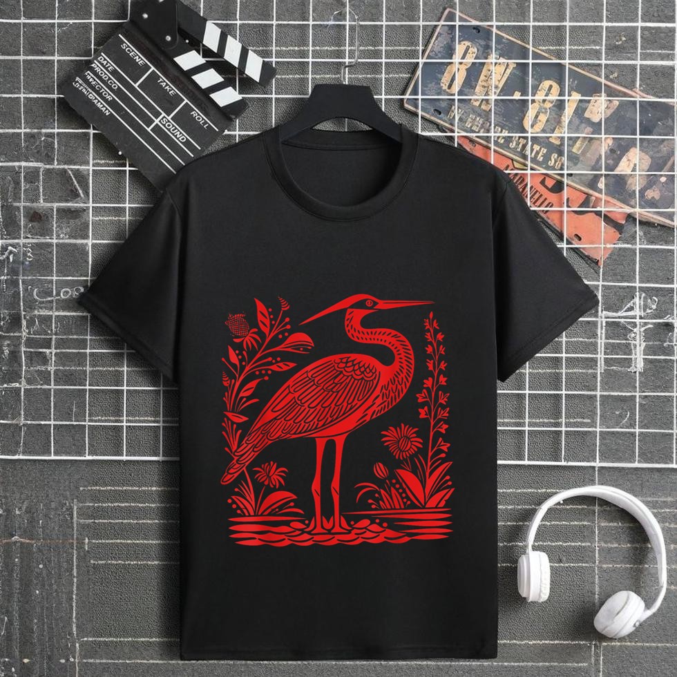 Heron Graphic For Bird Lover Girl Women T-Shirt