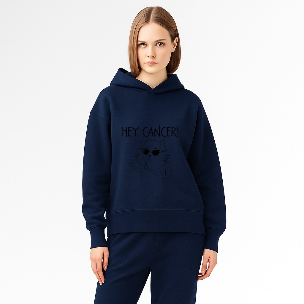 Hey Cancer F Funny Cat Middle Finger Hoodie