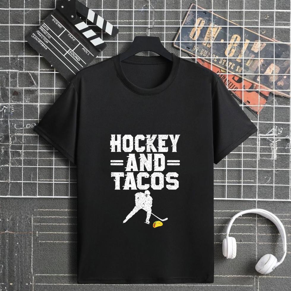 Hockey And Tacos Mexican Food Lover Hockey Player Outfit T-Shirt