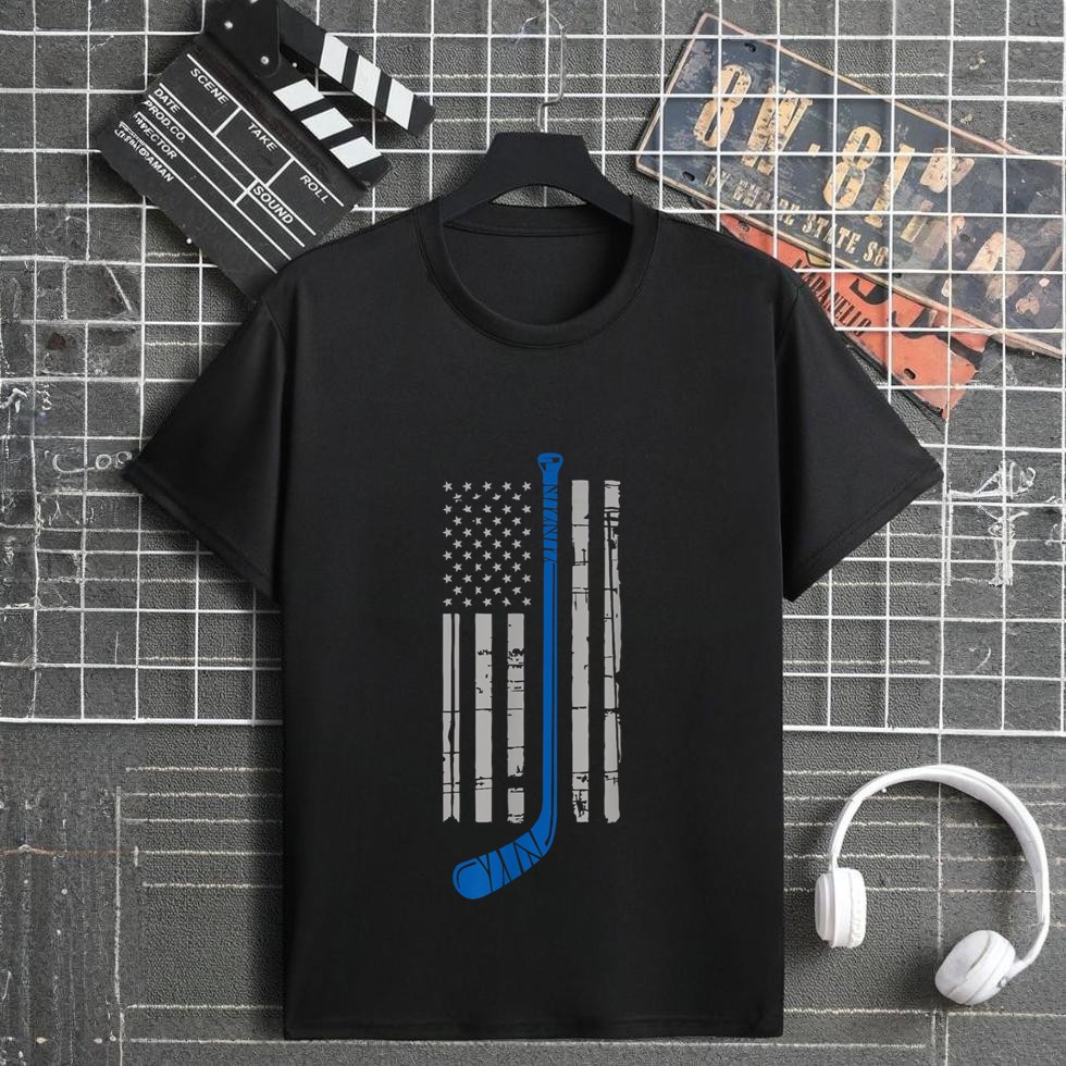 Hockey Stick American Flag T shirt T-Shirt