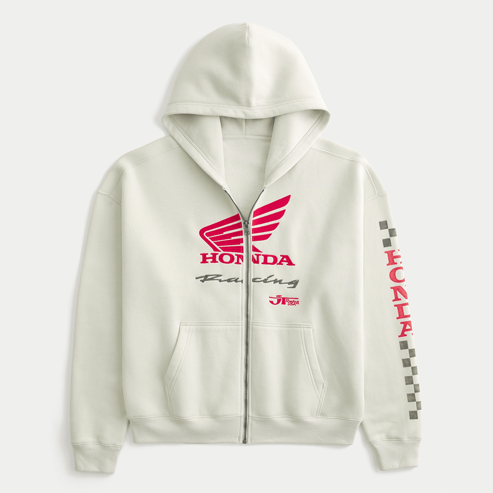 Hollister F1 Merch Honda Racing Graphic Zip Hoodie Best Gifts For Dad