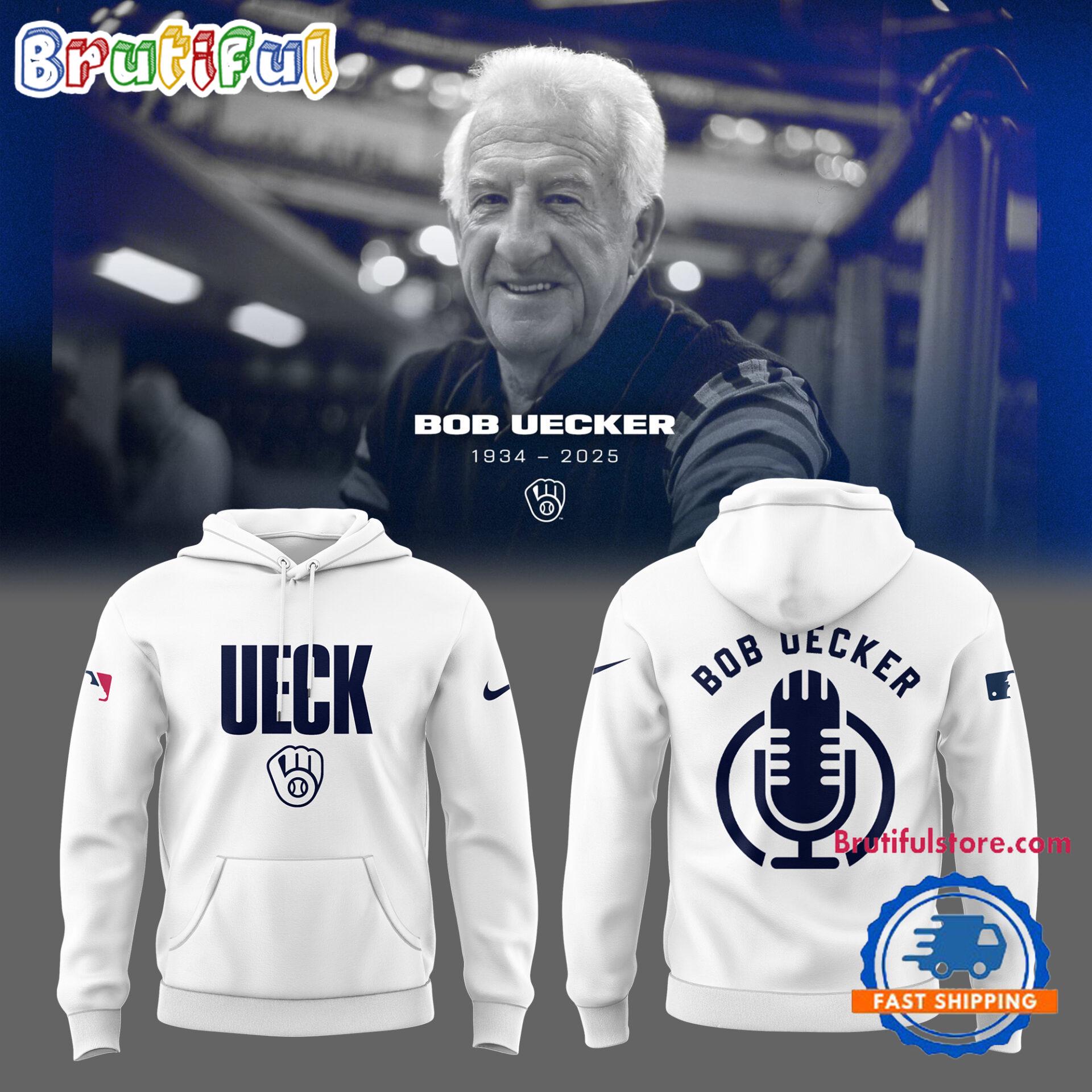 Honoring The Legend Brewers Icon And Baseball Hall of Famer Bob Uecker White Hoodie Gift For Sport Music Fans