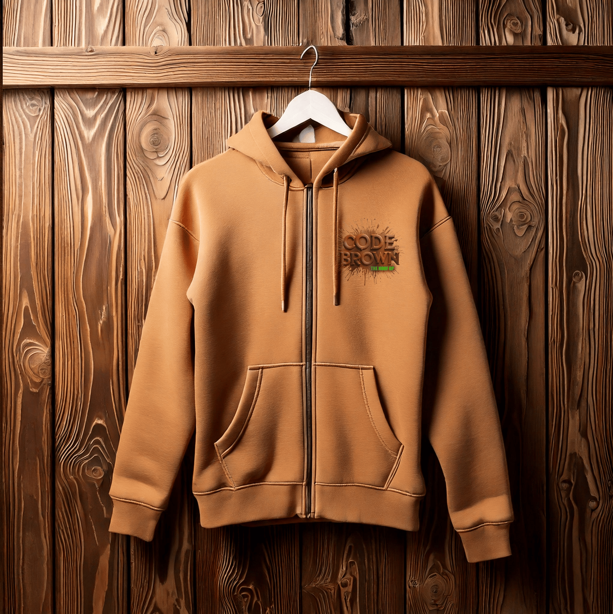 Hoof GP Merch The Code Brown Zip Hoodie Fathers Day Presents