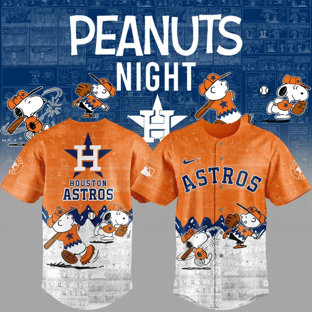 Houston Astros 75th Anniversary of Peanuts Baseball Jersey Baseball Enthusiast Gifts