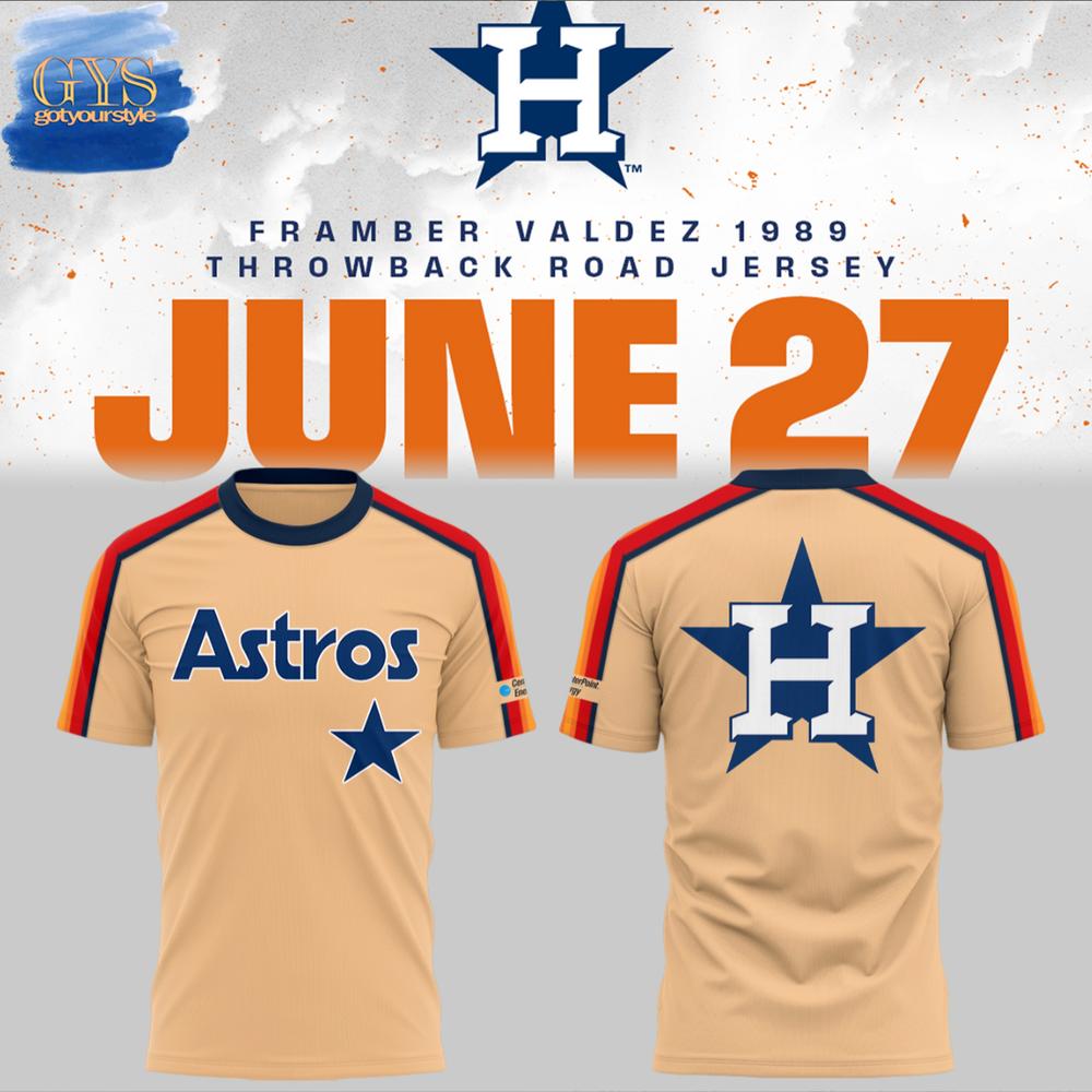 Houston Astros Framber Valdez Throwback Road T-Shirt Premium Merchandises