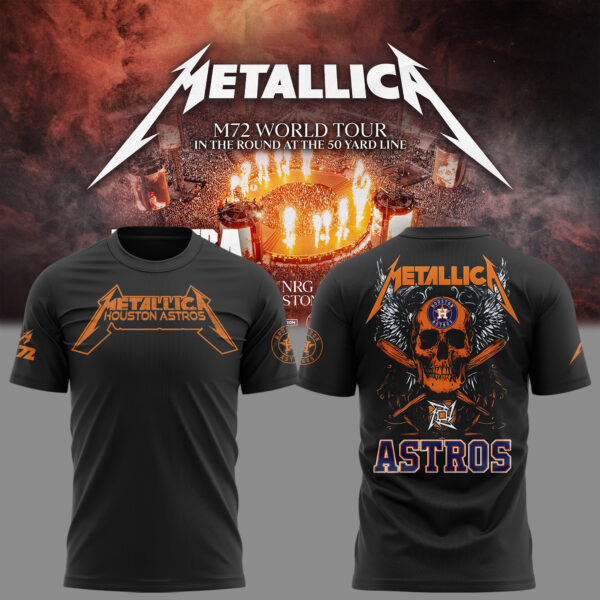 Houston Astros Metallica M72 World Tour T-Shirt Gift Ideas For Baseball Players