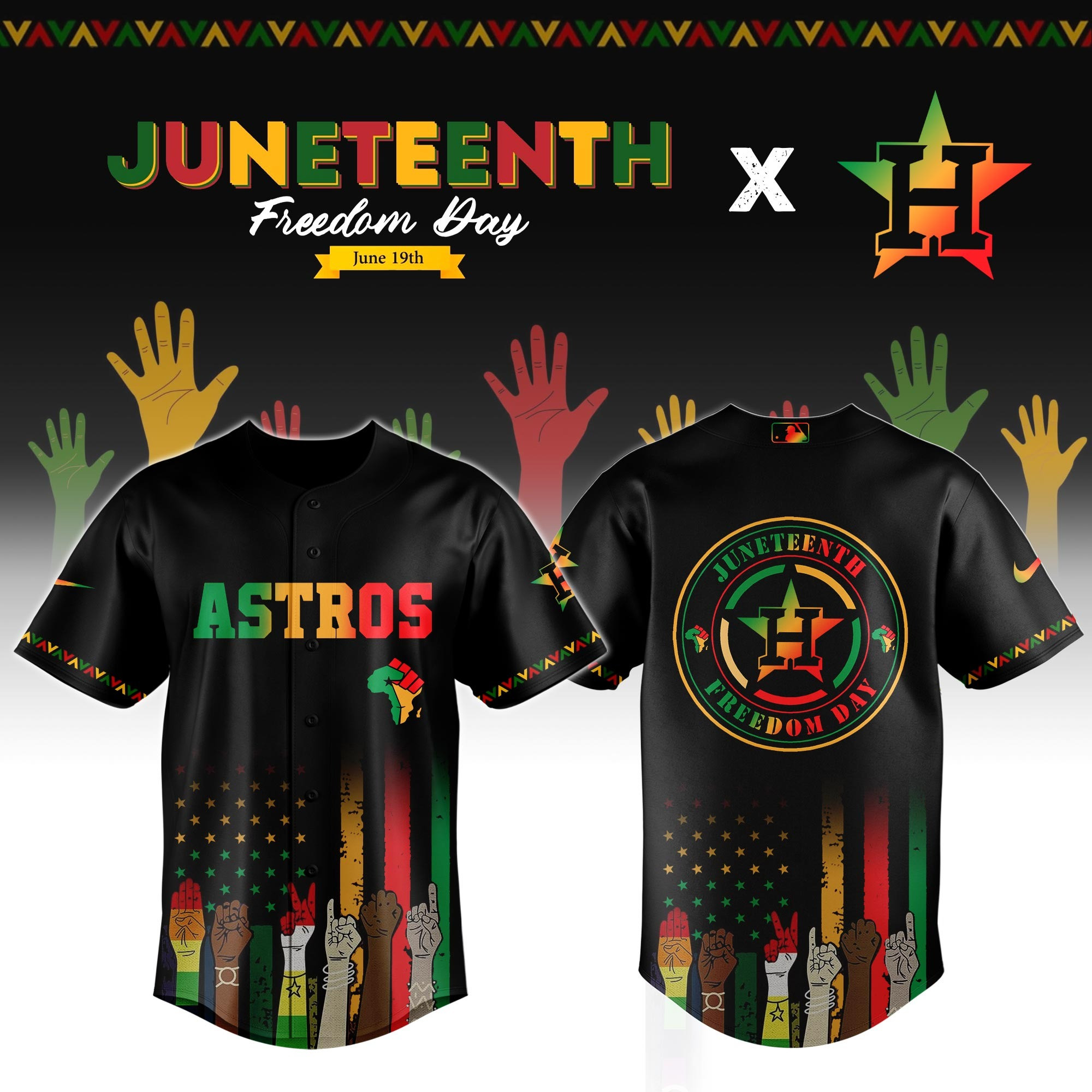 Houston Astros MLB x Juneteenth Jersey Baseball Team Gift Ideas