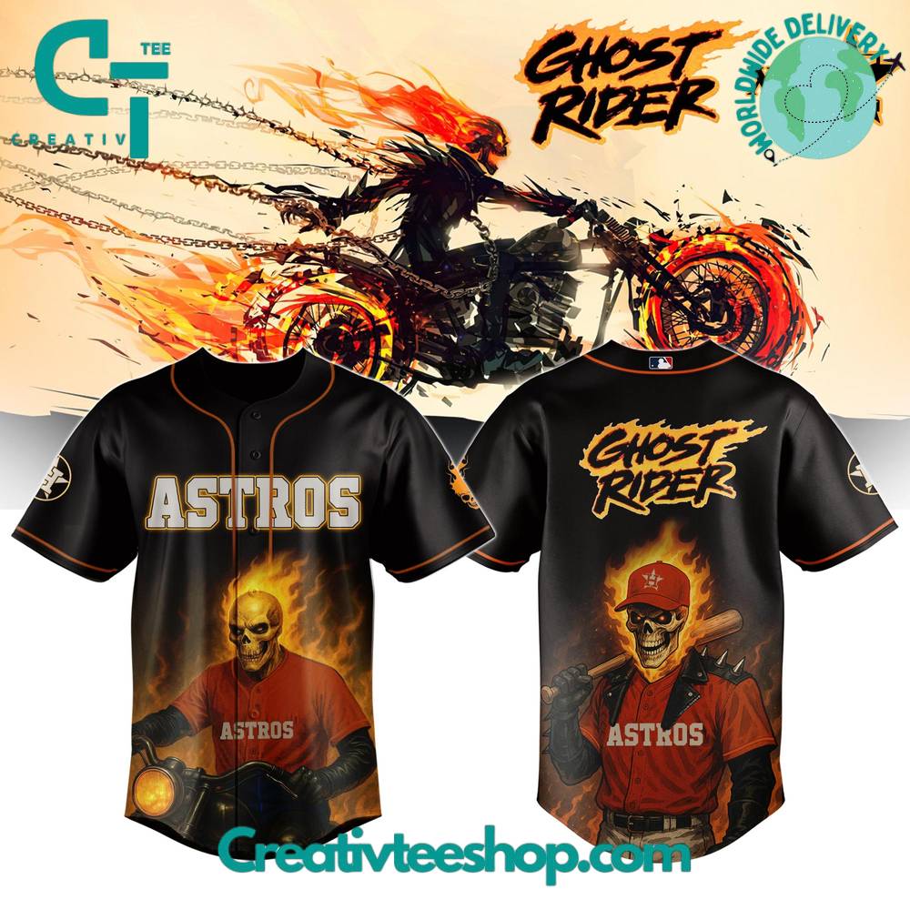 Houston Astros x Ghost Rider Inferno Special Baseball Jersey