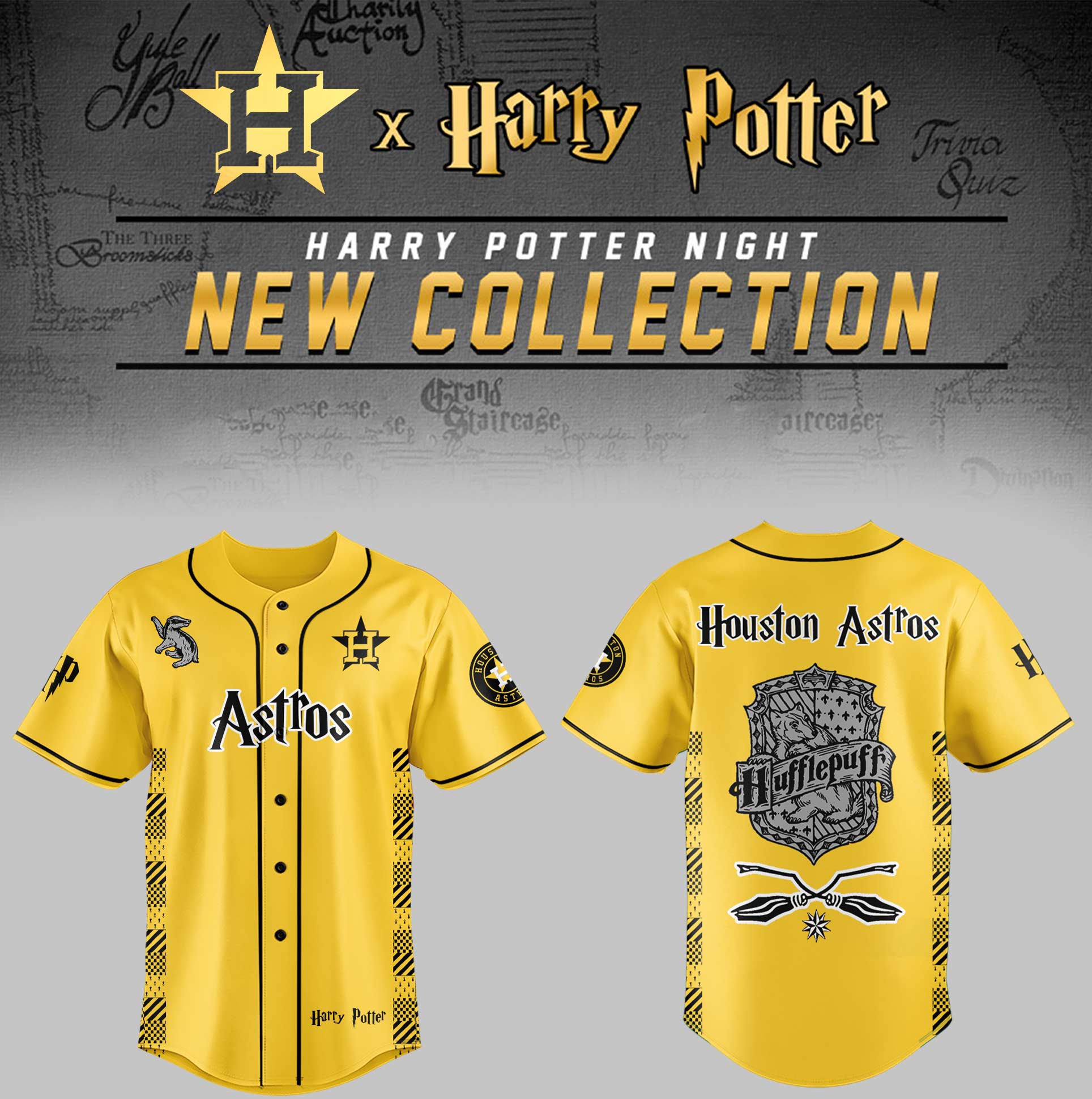 Houston Astros x Harry Potter Night Hufflepuff House Jersey Gift Ideas For Baseball Players