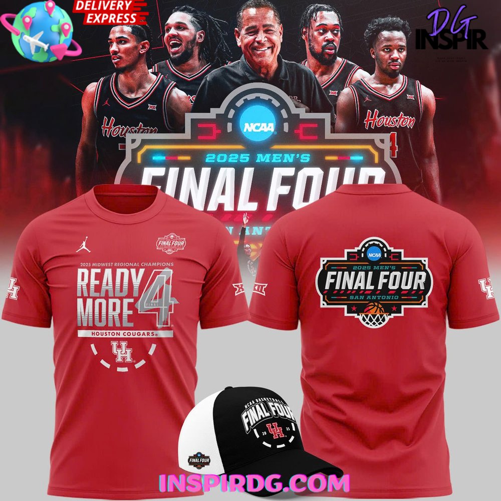 Houston Cougars 2025 NCAA Final Four Regional Champions Locker Room T-Shirt Gift For Sport Music Fans