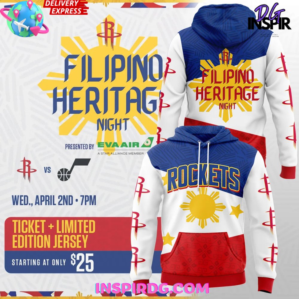 Houston Rockets Filipino Heritage Night 2025 Hoodie Gift For Sport Music Fans
